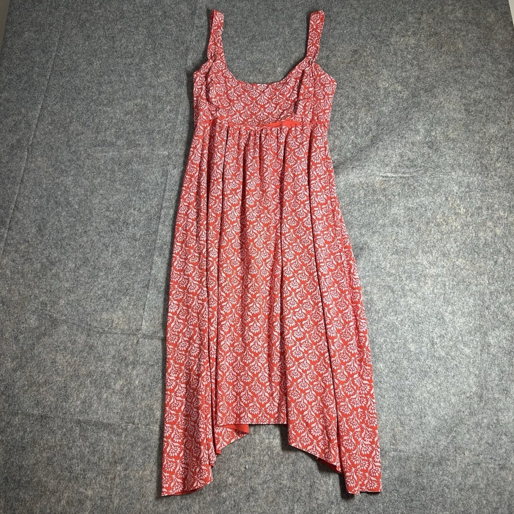 Fresh Produce Dress Womens Small Red‎ Floral Print Asymmetrical Hem Knee Length